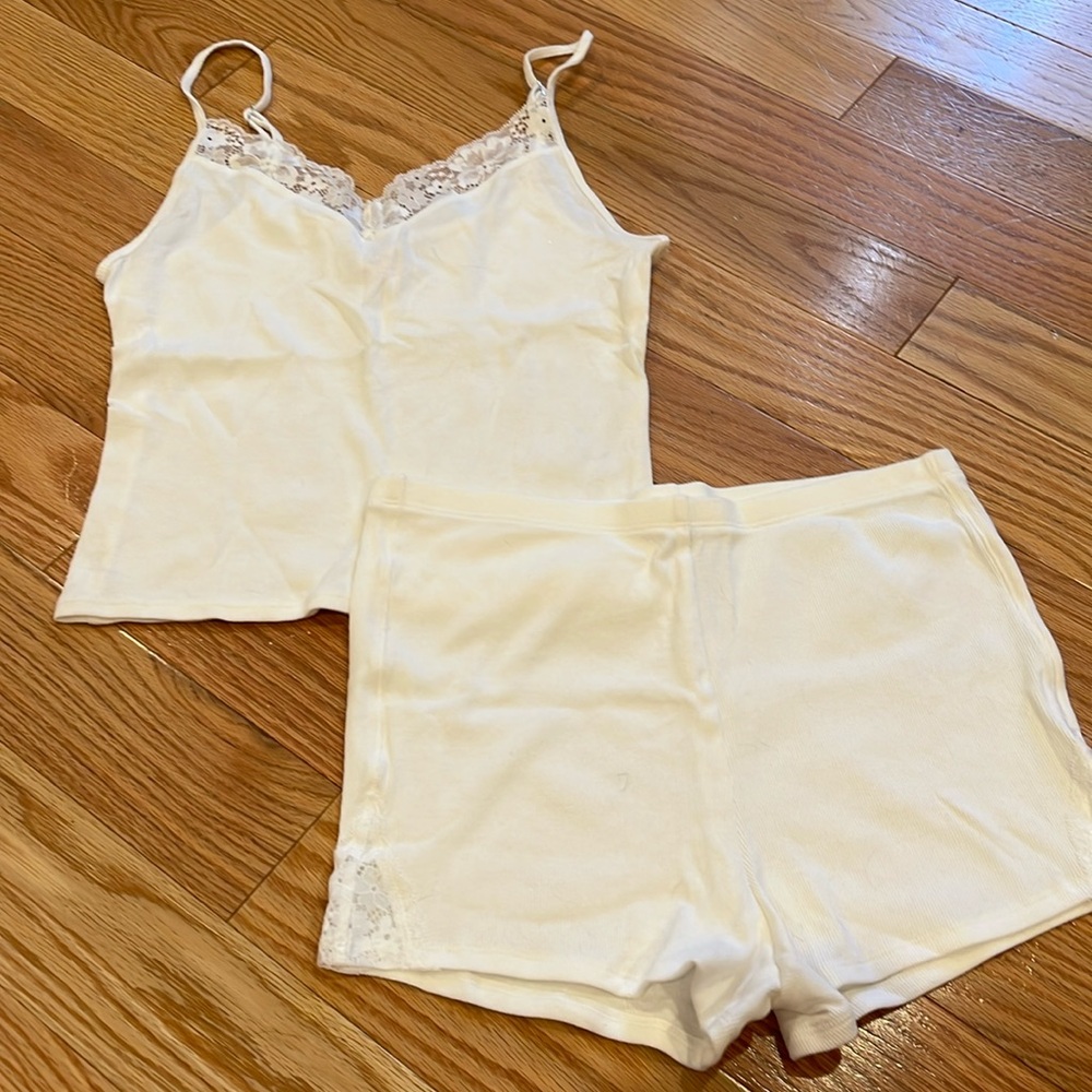 Victorias Secret White Pajama Set